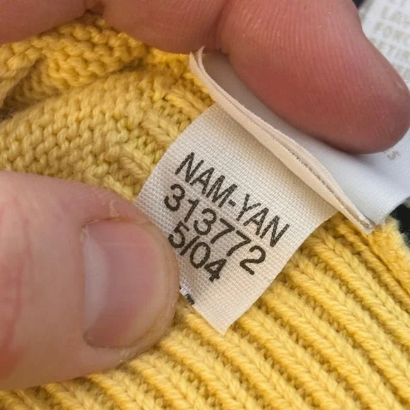 Tommy Hilfiger Women Yellow Striped Collar Sweater M Made in Japan Spring Cozy - Picture 3 of 10